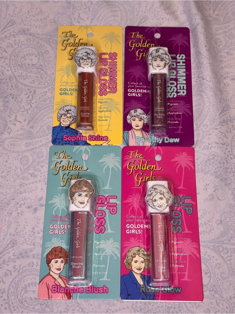 The Golden Girls Lip Gloss Set - Sophia, Dorothy, Rose & Blanche